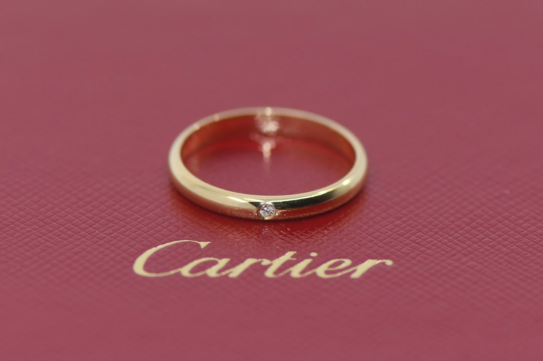 Cartier 1895 Diamond 18K Yellow Gold Ring Size 7.75 Authentic (1 of 2)