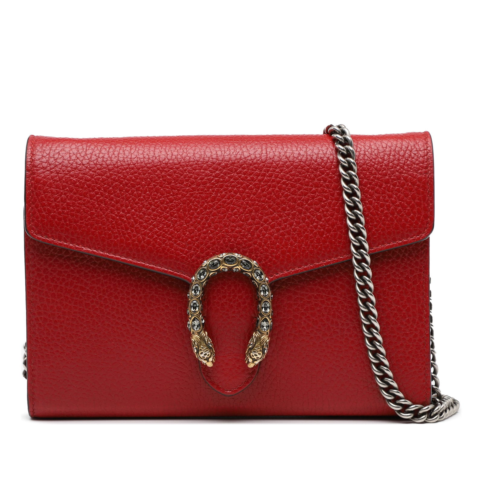 Gucci Red Leather Dionysus Wallet on Chain Crossbody (1 of 9)