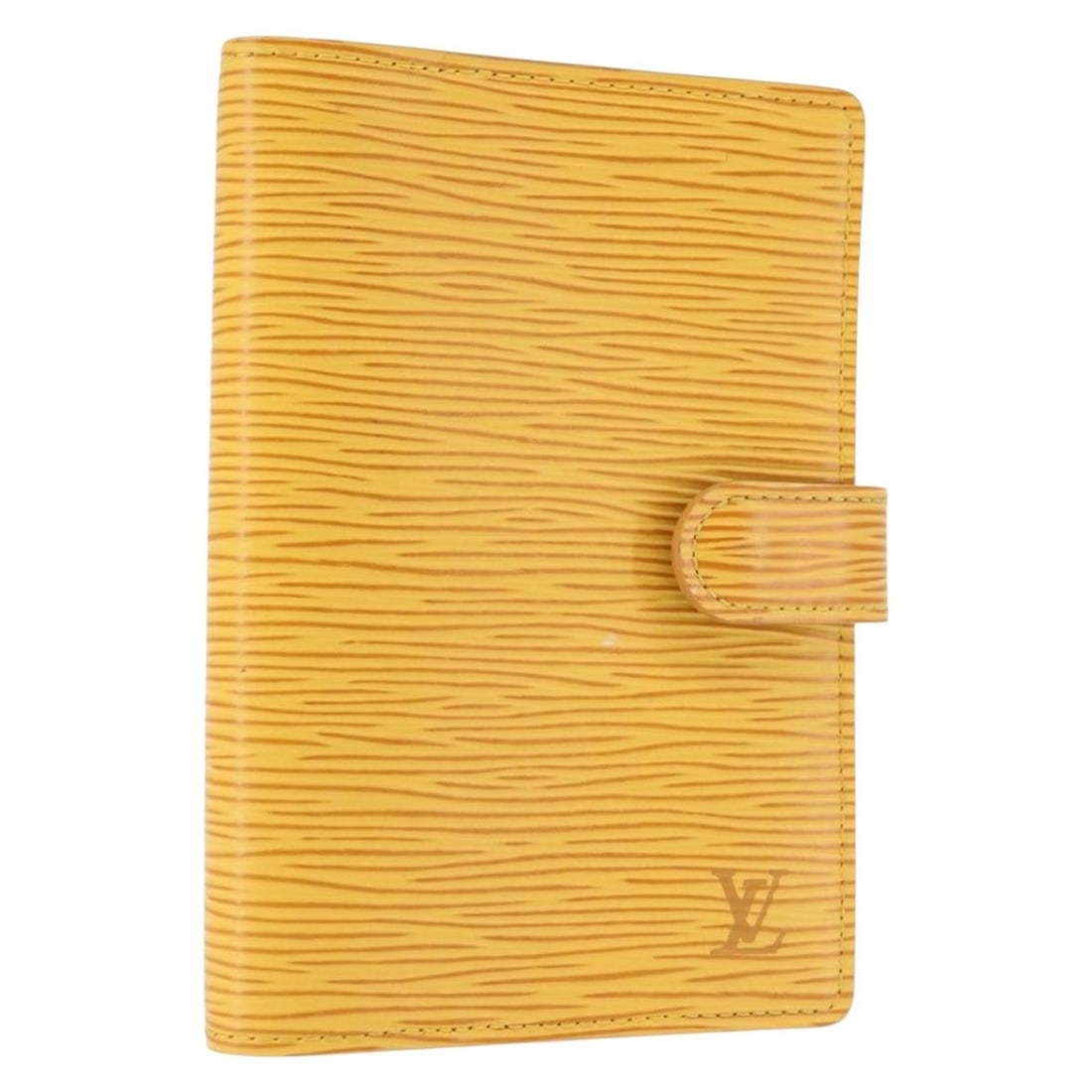 LOUIS VUITTON Epi Leather Yellow Agenda PM Planner Cover R20059: LOUIS VUITTON Epi Leather Yellow Agenda PM Planner Cover R20059 This authentic LOUIS VUITTON Epi Agenda PM Day Planner Cover is crafted from durable Epi leather in a vibrant yellow hue. Designed for p
