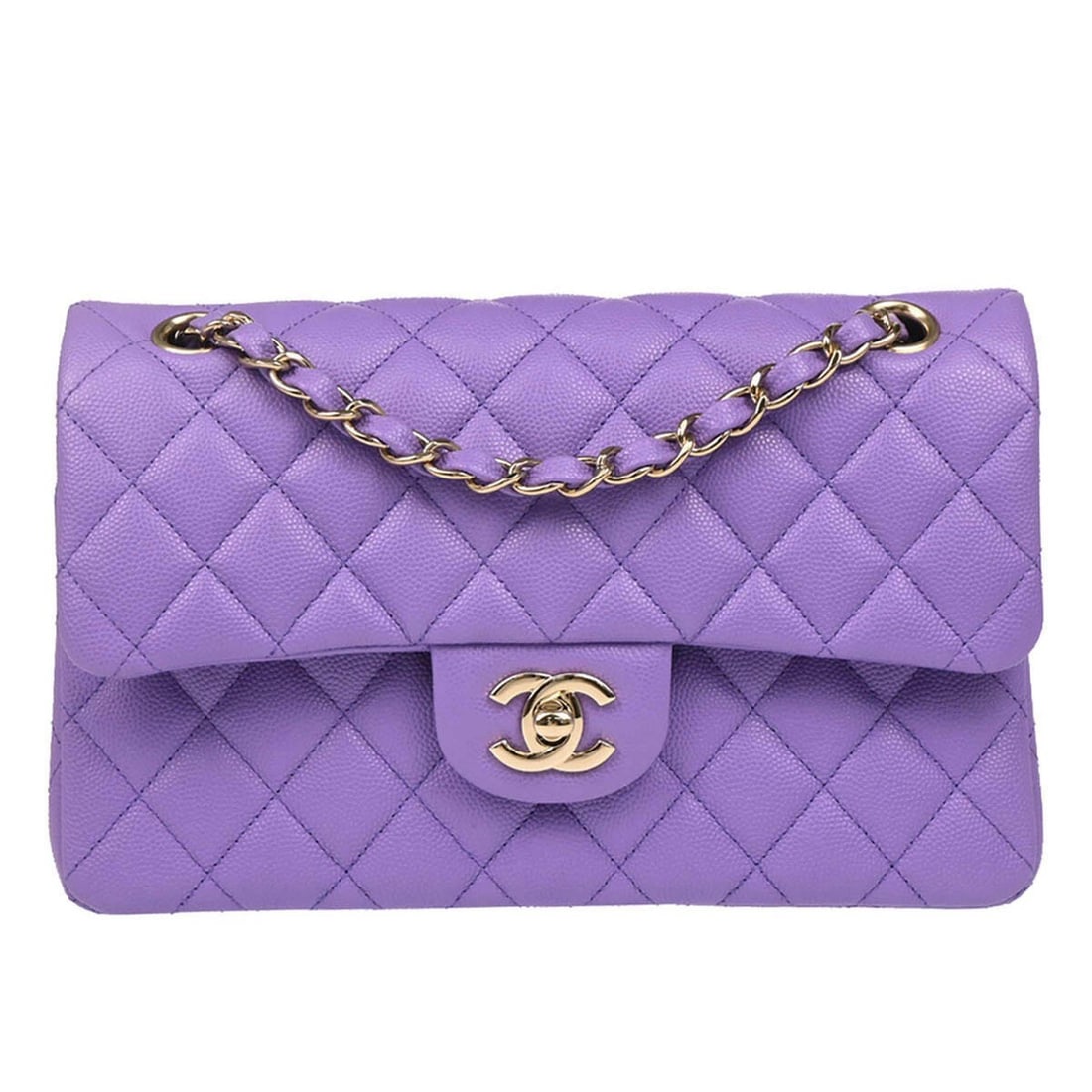 Chanel Purple Caviar Classic Double Flap Shoulder Bag (1 of 11)