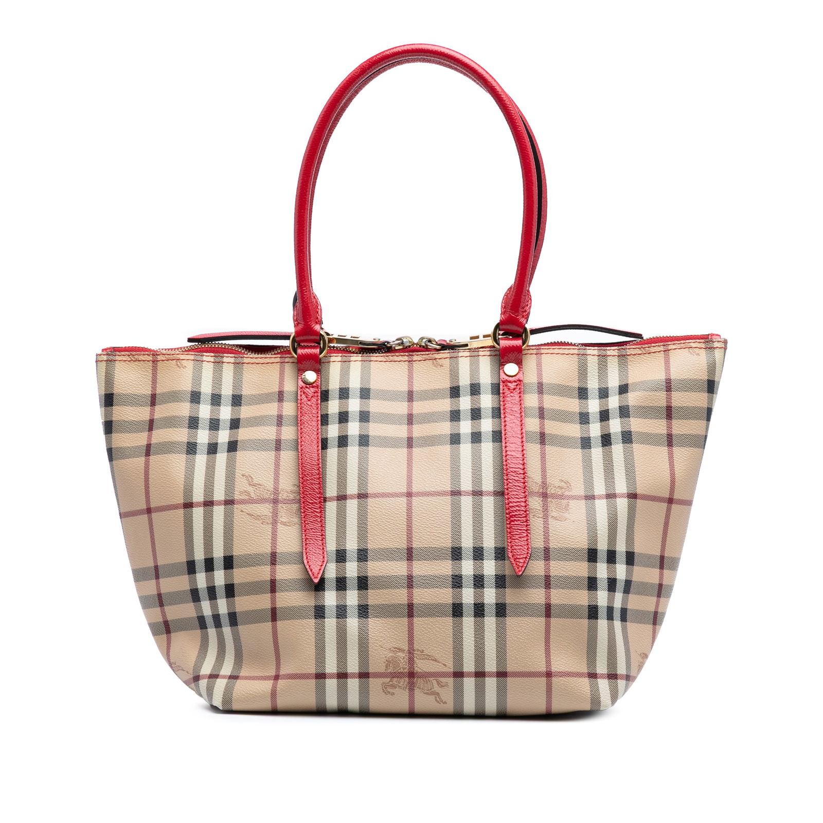 Burberry Small Haymarket Check Canvas Salisbury Tote Bag Brown: Burberry Small Haymarket Check Canvas Salisbury Tote Bag Brown The Burberry Small Haymarket Check Coated Canvas Salisbury Tote is a stylish and practical bag crafted from durable haymarket check coate