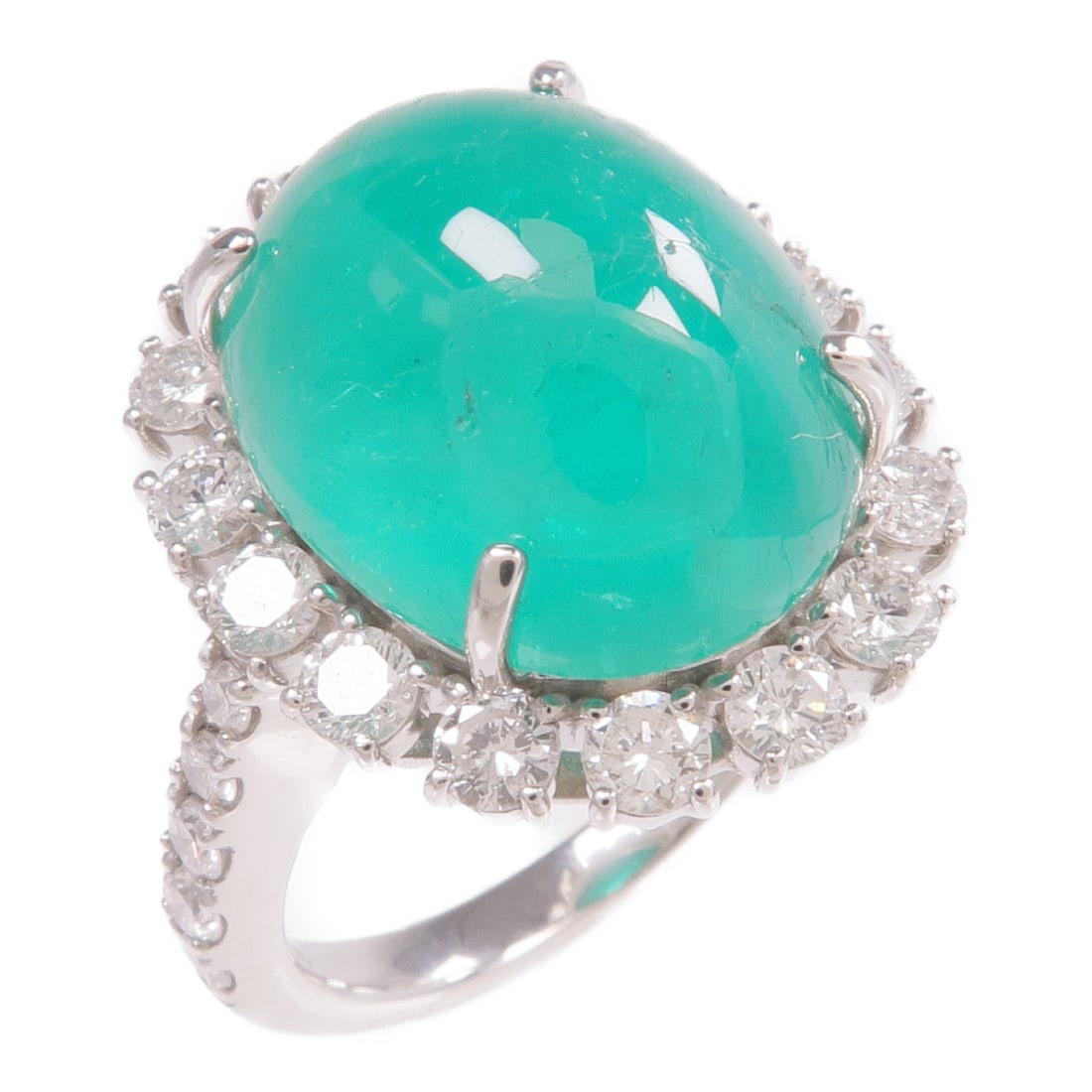 Emerald and Diamond Ring in Platinum Size 6.25 (1 of 8)