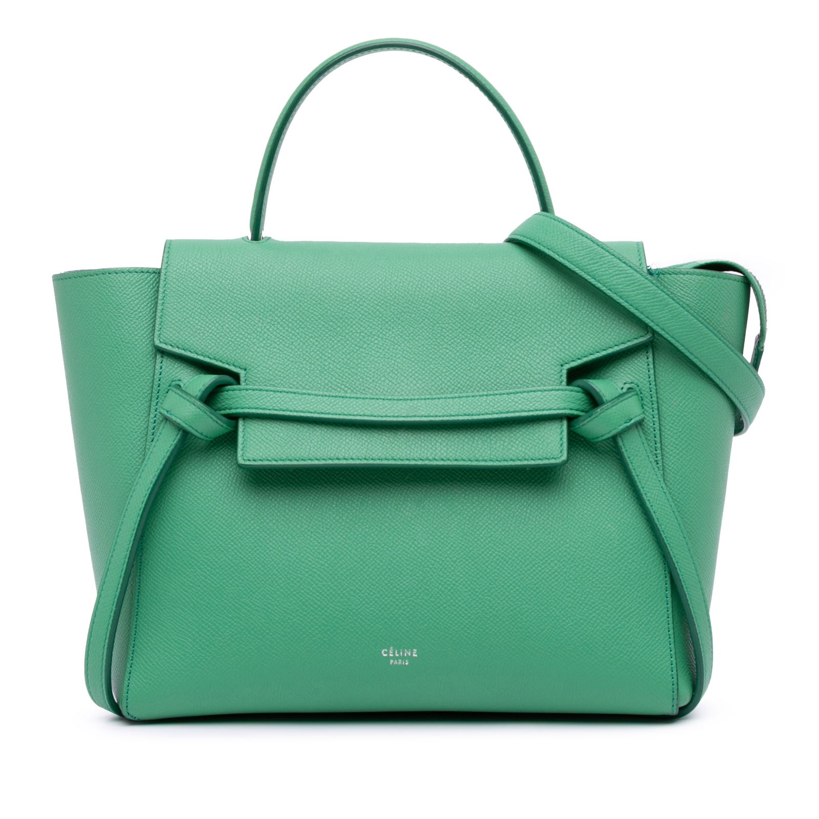 Celine Mini Grained Calfskin Belt Bag Green Leather Satchel (1 of 11)