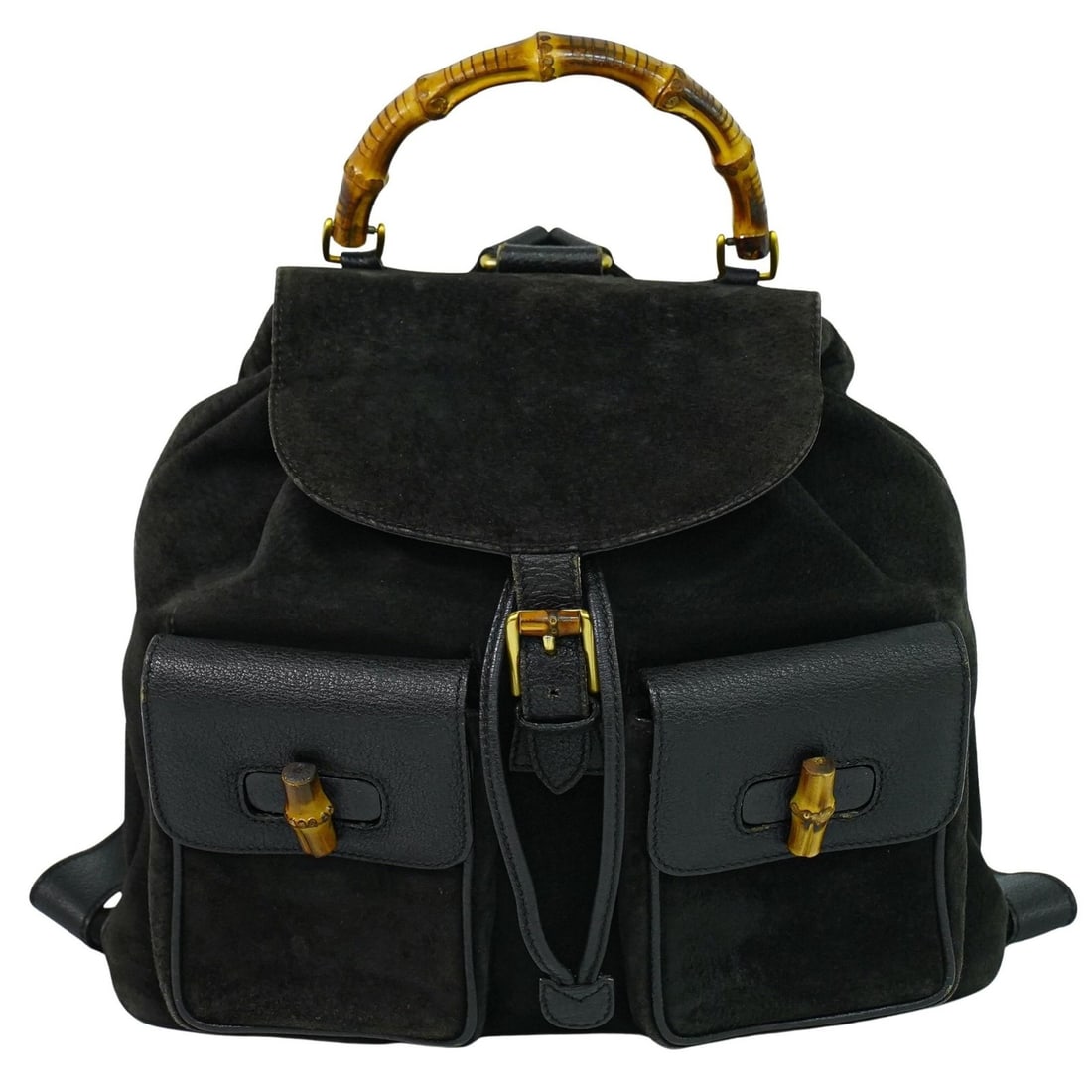 Vintage Black Bamboo Backpack by Gucci (1 of 1)