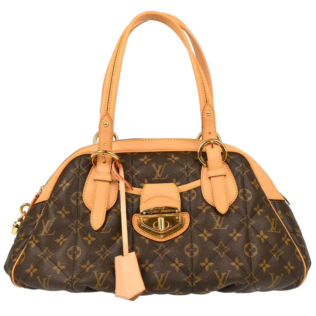 Louis Vuitton Monogram Etoile Bowling Handbag M41434 Vintage Brown: Louis Vuitton Monogram Etoile Bowling Handbag M41434 Vintage Brown Introducing the Louis Vuitton Monogram Etoile Bowling Handbag, a timeless accessory that combines style and functionality. This large