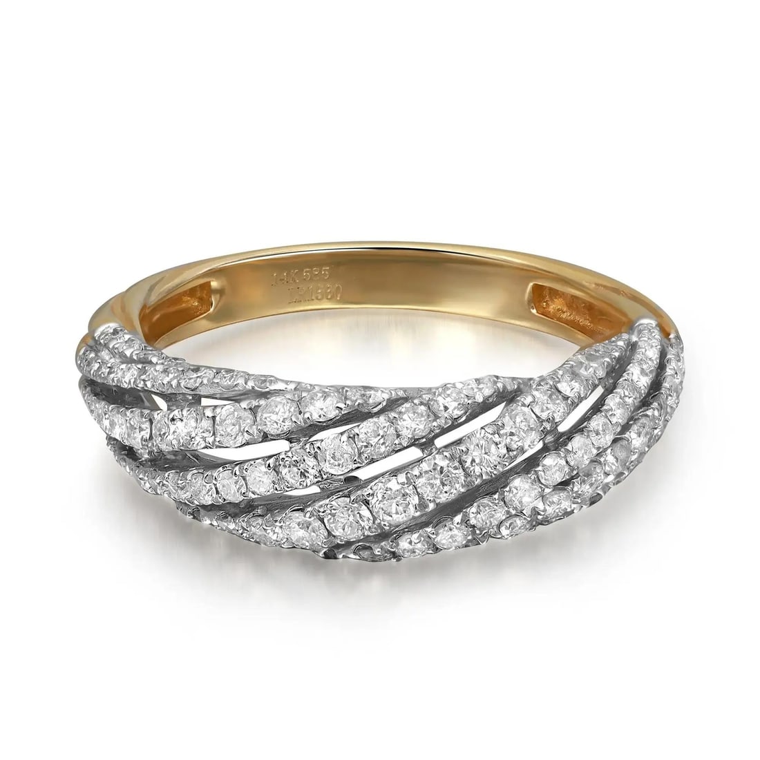 Rachel Koen 1.24ctw Round Diamond Cocktail Ring 14K Yellow Gold Size 7.25 (1 of 5)
