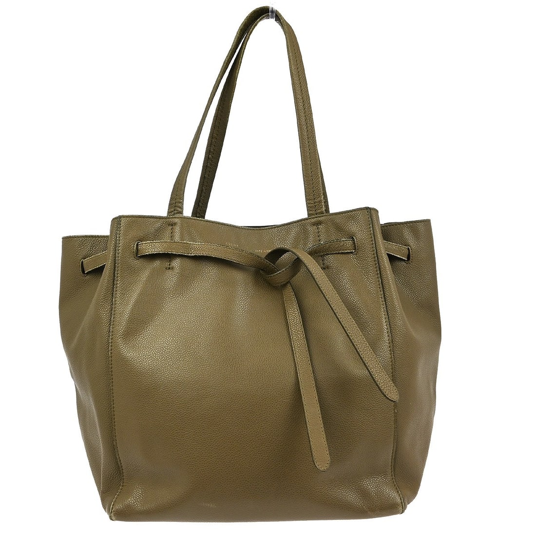 Phantom Tie Cabas Tote Bag in Brown by Celine: Phantom Tie Cabas Tote Bag in Brown by Celine This pre-owned Celine Phantom Tie Cabas tote bag is crafted in brown and is designed for female use. The item shows signs of use with scuff marks on the c