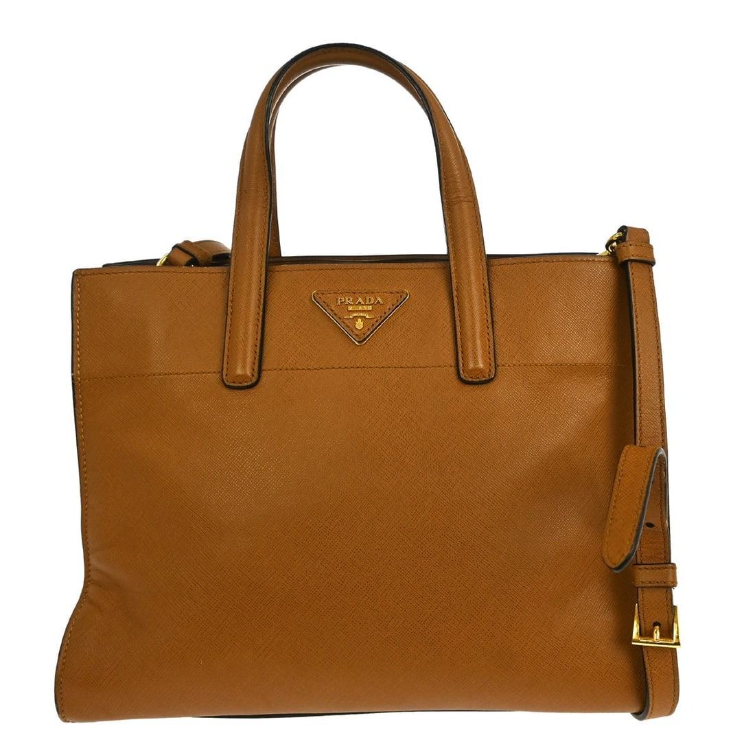 Prada 2Way Brown Leather Handbag NQ02099 Casual Style (1 of 9)