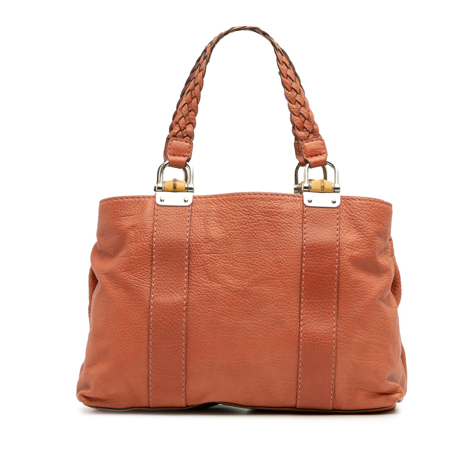 Gucci Medium Leather Bamboo Libeccio Tote Orange Italy (1 of 11)