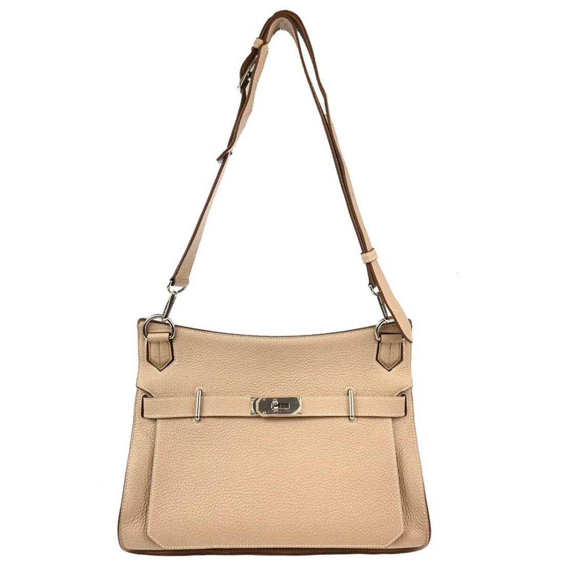 Hermes Jypsiere 34 Beige Taurillon Clemence Shoulder Bag (1 of 10)