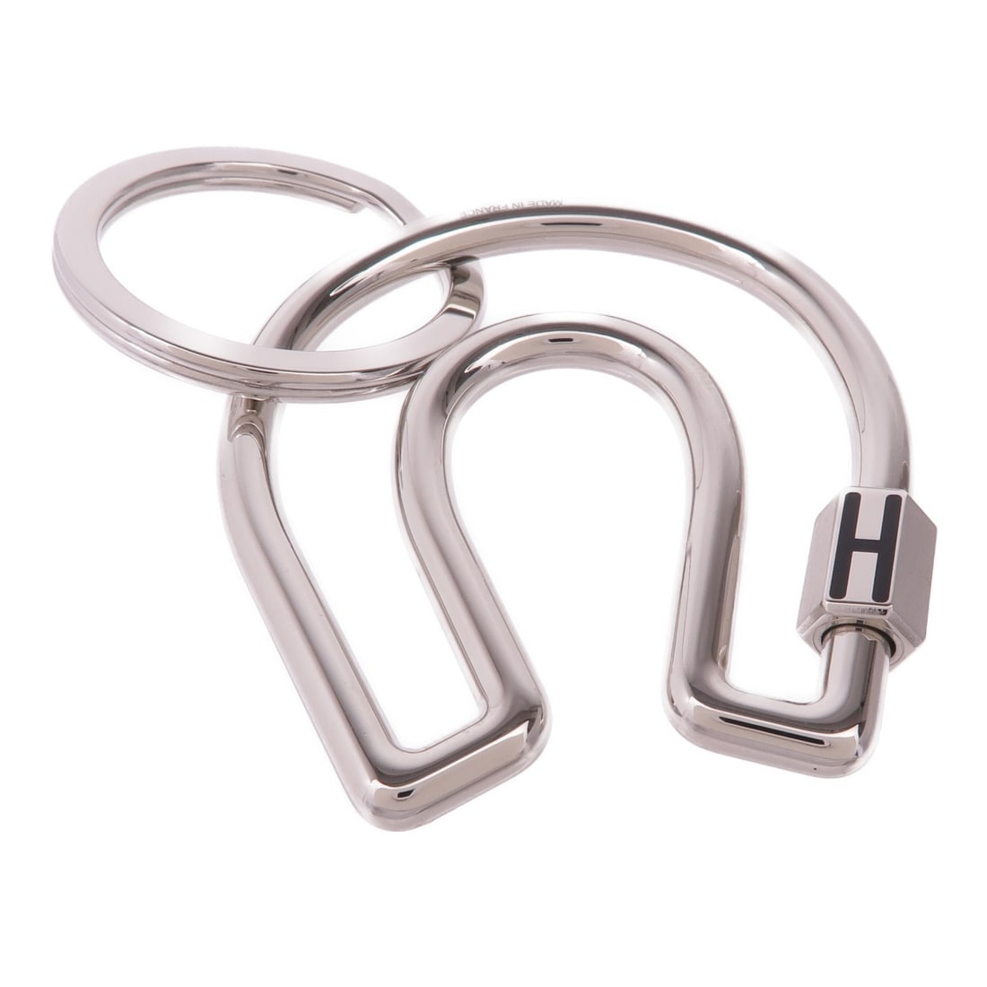 HERMES Fer A Cheval Silver Key Ring France: HERMES Fer A Cheval Silver Key Ring France This exquisite key ring from HERMES showcases a sleek silver design, crafted to perfection. Made from high-quality materials, this key ring embodies the eleg