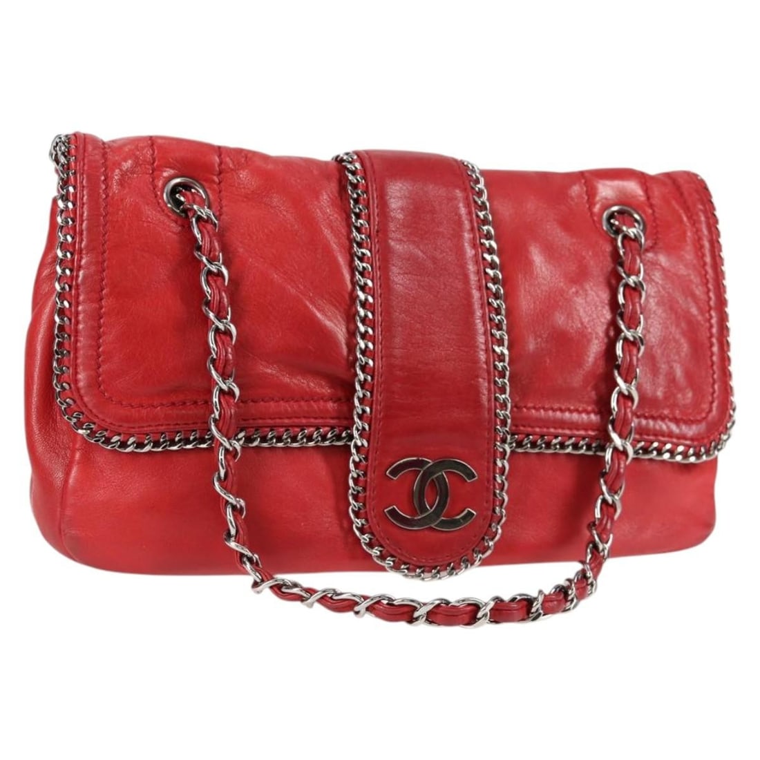 Red Chanel Madison Shoulder Flap Bag (1 of 1)