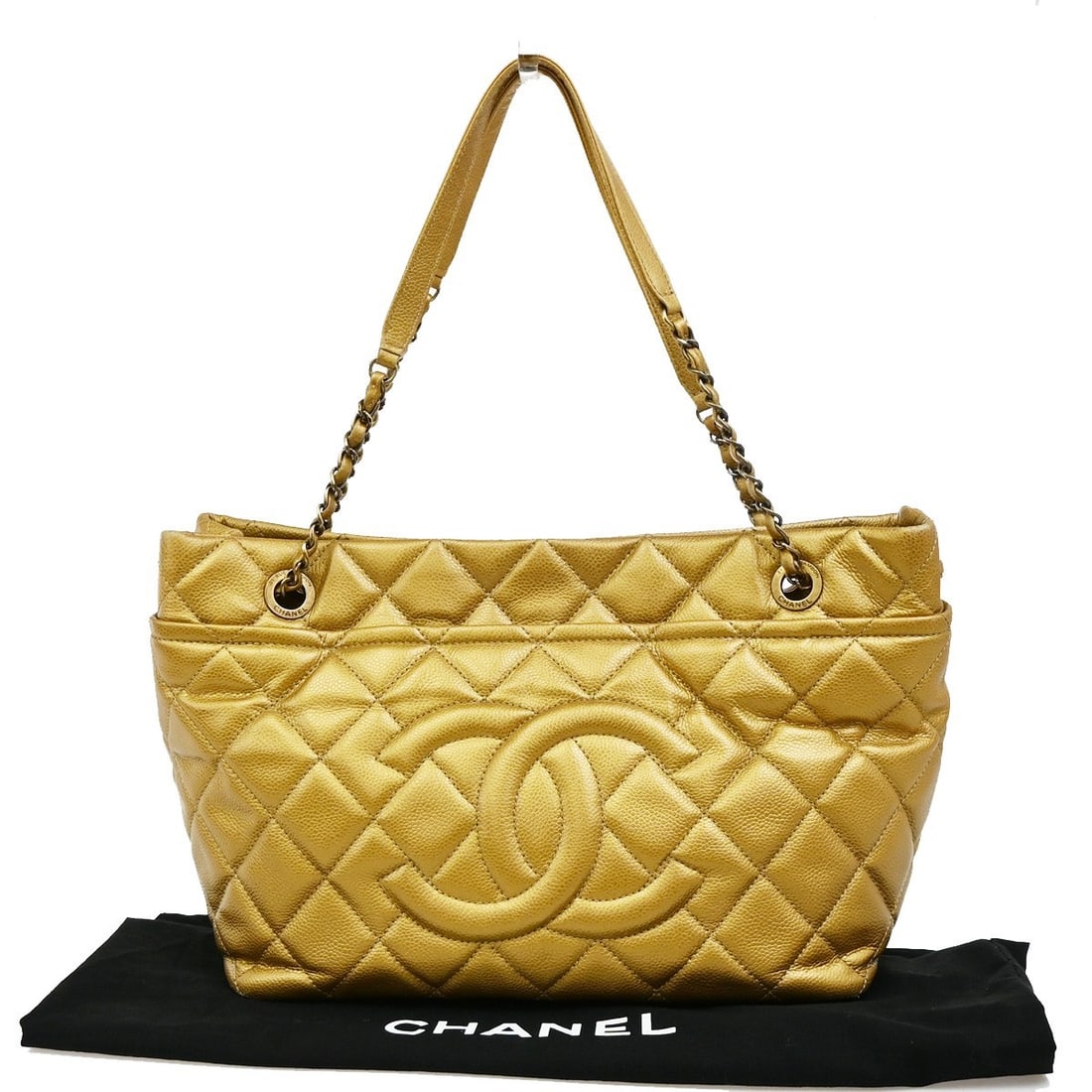 Chanel Soft Shoulder Bag Timeless CC Gold Tote (1 of 1)