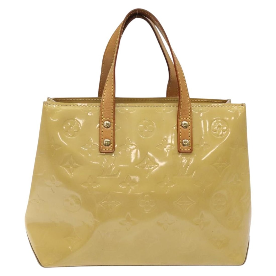Beige Reade Tote by Louis Vuitton with Dual Handles: Beige Reade Tote by Louis Vuitton with Dual Handles This Louis Vuitton Reade handbag in beige features a classic design crafted for female users. The bag shows signs of use, including rubbing, sunburn