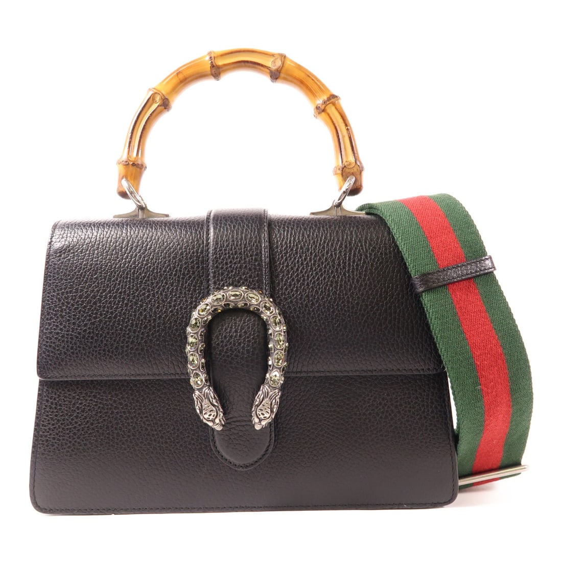 GUCCI Dionysus 2 Way Shoulder Bag Black Calfskin Leather (1 of 12)