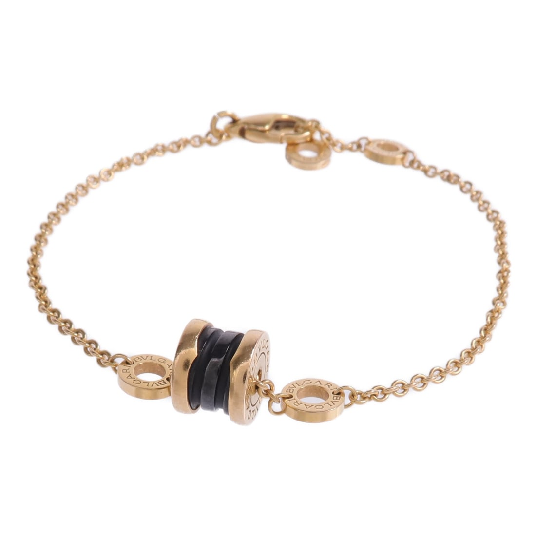 B.zero 1 Bracelet in Black Ceramic and 18K Rose Gold by BVLGARI: B.zero 1 Bracelet in Black Ceramic and 18K Rose Gold by BVLGARI This BVLGARI B.zero 1 bracelet features 18K pink (rose) gold and black ceramic accents. Crafted in Italy, the bracelet is designed witho