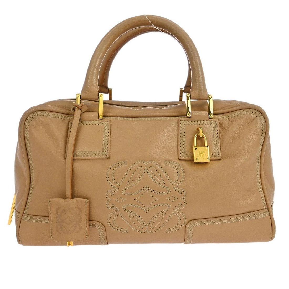 Loewe Amazona 28 Beige Lambskin Top Handle Handbag (1 of 11)