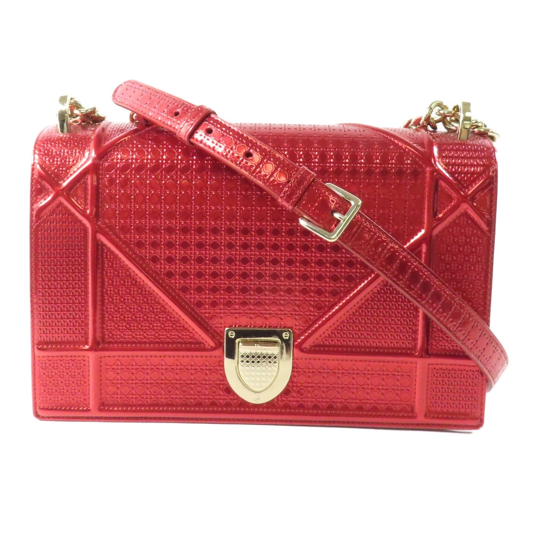 Dior Diorama Chain Shoulder Bag Calfskin Leather Red GHW (1 of 17)
