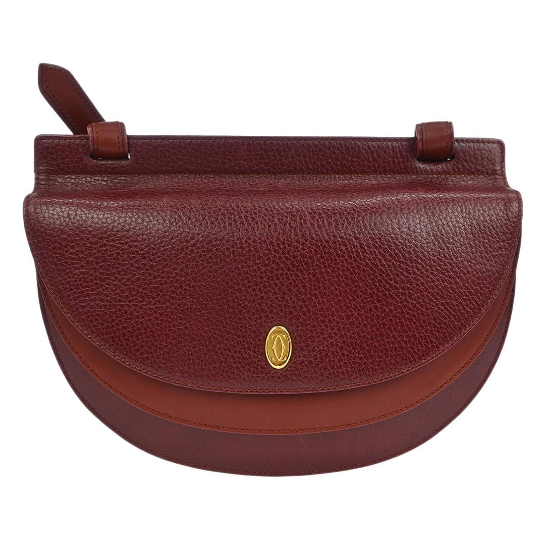 Cartier Bordeaux Leather Must de Cartier Vintage Shoulder Bag (1 of 10)