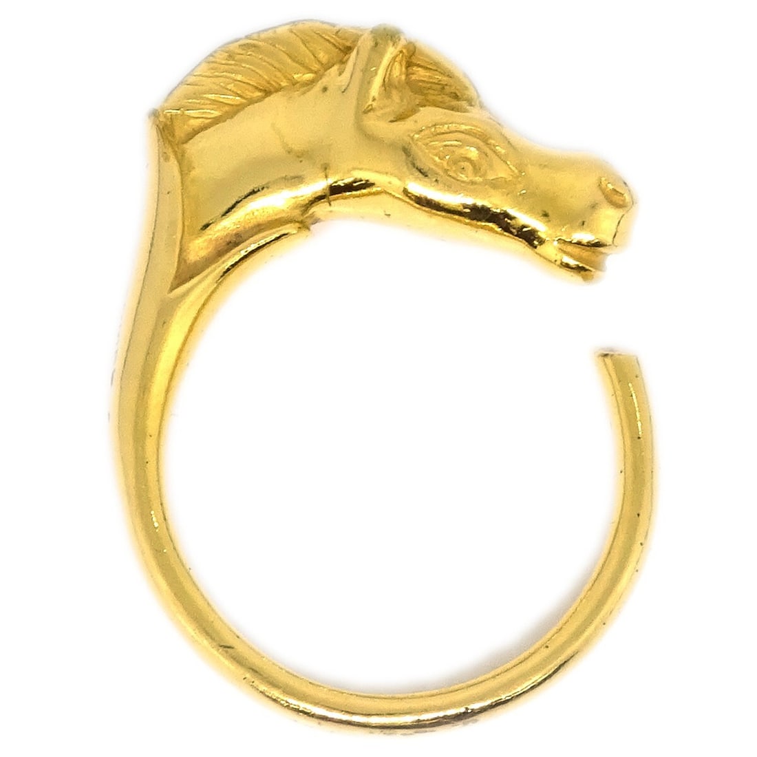 Vintage Hermes Gold Plated Horse Ring Size 51 (1 of 4)