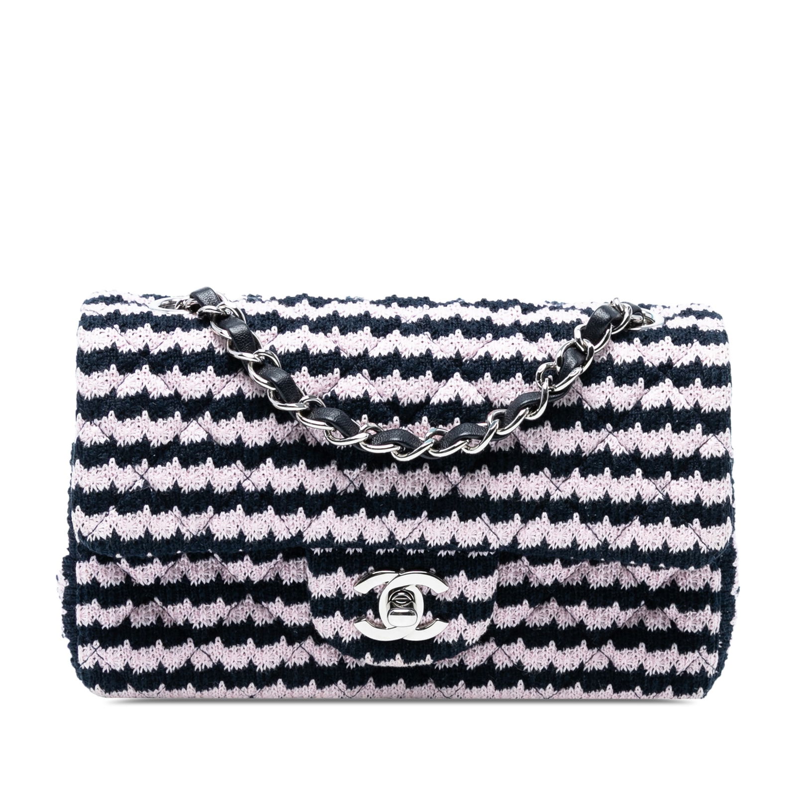 Chanel Mini Rectangular Classic Tweed Flap Bag Pink Fabric (1 of 8)