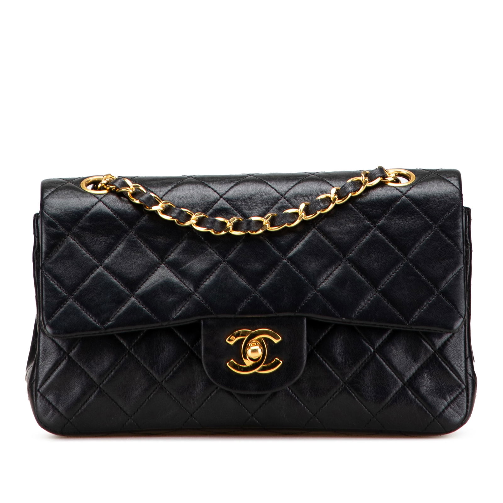 Chanel Small Classic Lambskin Double Flap Black Shoulder Bag (1 of 11)