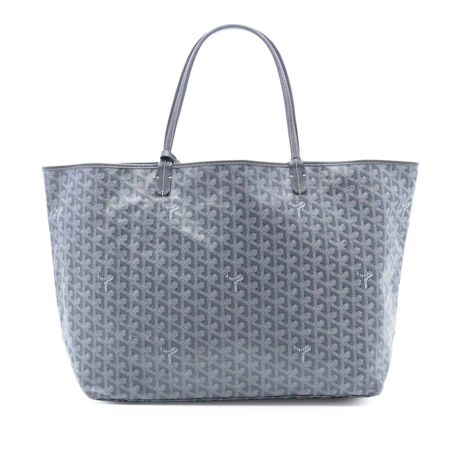 Goyardine Saint Louis GM Gray Coated Canvas Tote Bag: Goyardine Saint Louis GM Gray Coated Canvas Tote Bag The Goyardine Saint Louis GM is a stylish and versatile bag crafted from coated canvas with luxurious leather trim. This spacious tote features fla