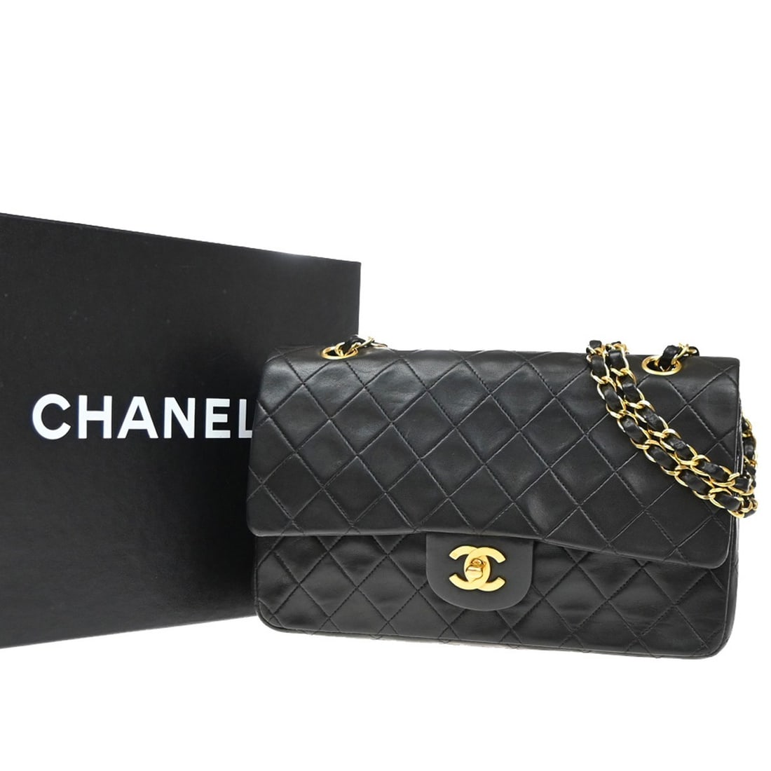 Pre-Owned Chanel Classic Double Flap Black Matelasse 25 Shoulder Bag (1 of 1)