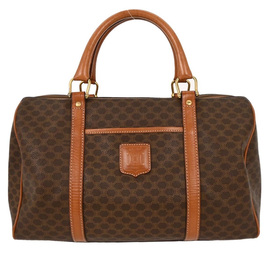 Celine Brown PVC Duffle Handbag M11 Italy Casual: Celine Brown PVC Duffle Handbag M11 Italy Casual This Celine Brown PVC Macadam Duffle Handbag is a stylish and practical accessory perfect for casual occasions. Crafted from durable leather PVC, this