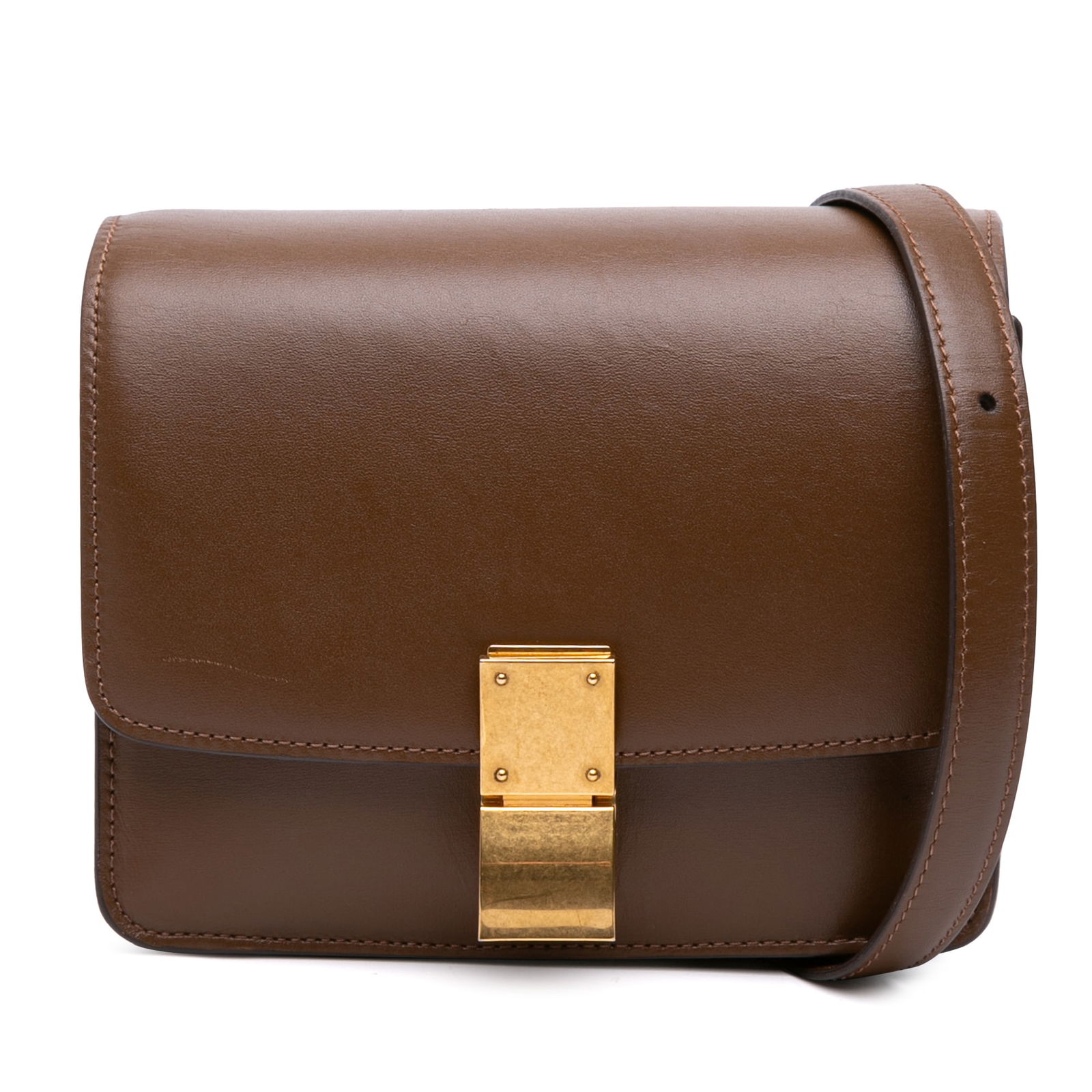 Celine Small Calfskin Classic Box Brown Crossbody Bag (1 of 7)