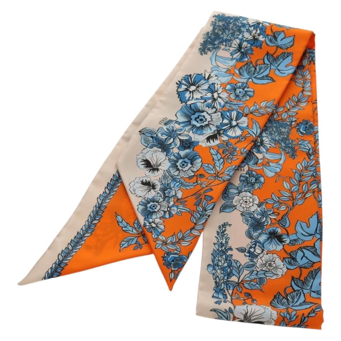 Fendi Maxi Rappy Silk Scarf Orange 68.5in Made in Italy: Fendi Maxi Rappy Silk Scarf Orange 68.5in Made in Italy Elevate your accessory collection with this authentic FENDI Maxi Rappy Scarf, crafted from luxurious silk in a vibrant orange hue. This stylish