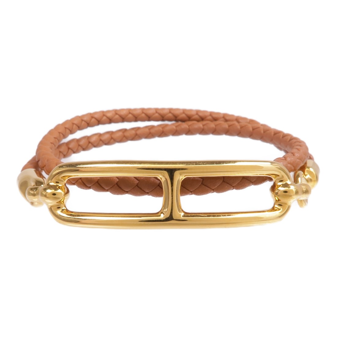 Hermes Roulis Double Tour Brown Calfskin Leather Wrap Bracelet (1 of 9)