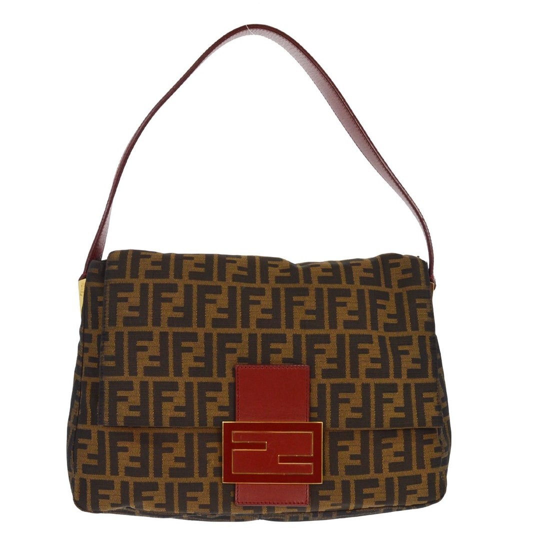 Fendi Mamma Baguette Zucca Canvas Shoulder Bag Brown 8BR638 D14 129 2308 (1 of 7)