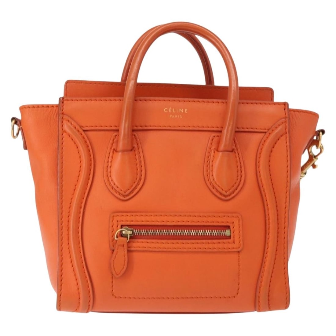 Orange Nano Luggage Shopper Handbag by Celine (1 of 2)