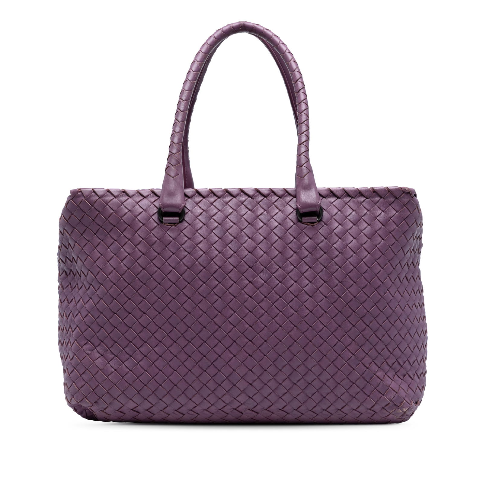 Bottega Veneta Purple Nappa Intrecciato Brick Tote Bag (1 of 7)