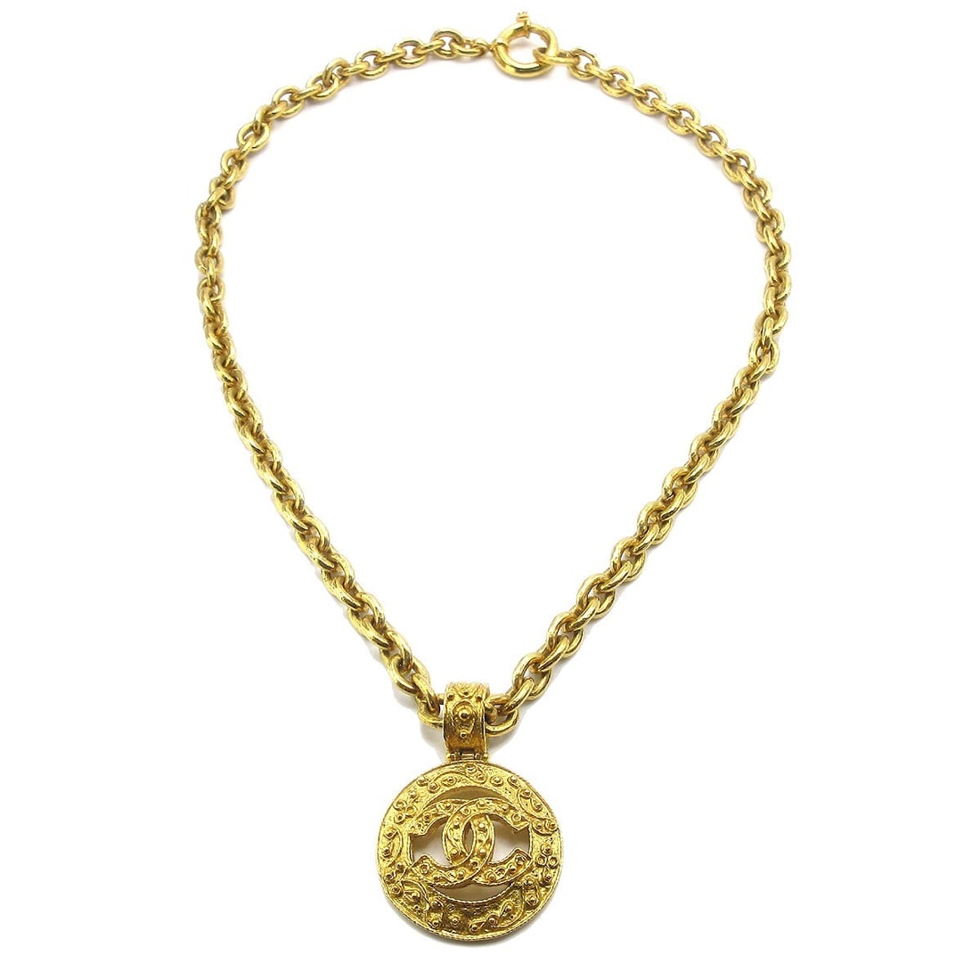 Chanel Medallion Gold-tone Pendant Necklace 94A Charm (1 of 6)