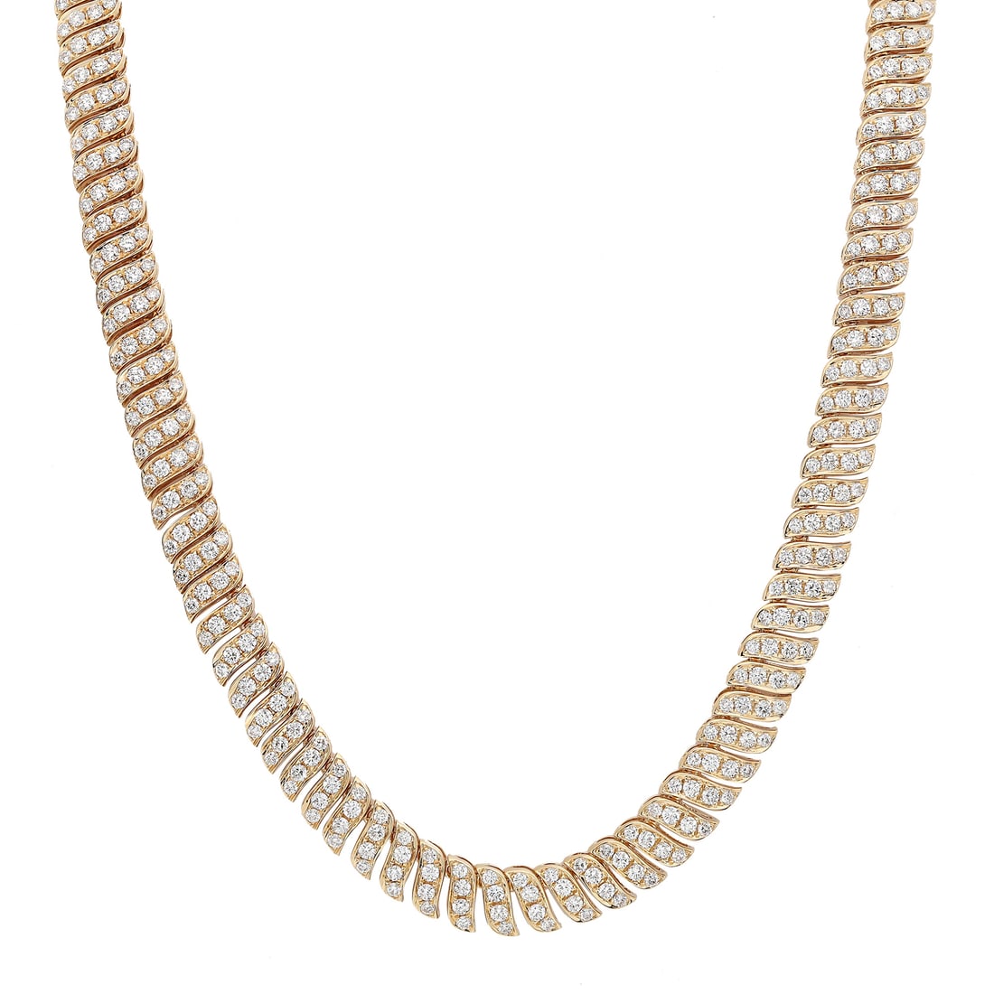 Rachel Koen 18K Yellow Gold Diamond Necklace 8.31Cttw 520 Diamonds 16in (1 of 6)