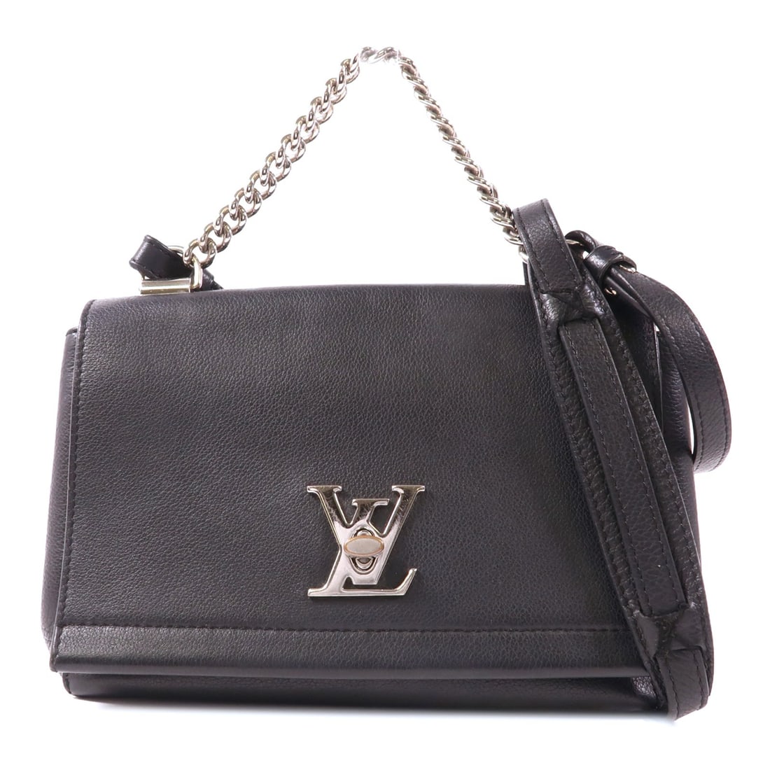 Louis Vuitton Lockme II BB 2 Way Shoulder Bag Black Calfskin Leather M43391: Louis Vuitton Lockme II BB 2 Way Shoulder Bag Black Calfskin Leather M43391 Introducing the Louis Vuitton Lockme II BB 2 Way Bag, a perfect blend of elegance and functionality. This stylish shoulder b