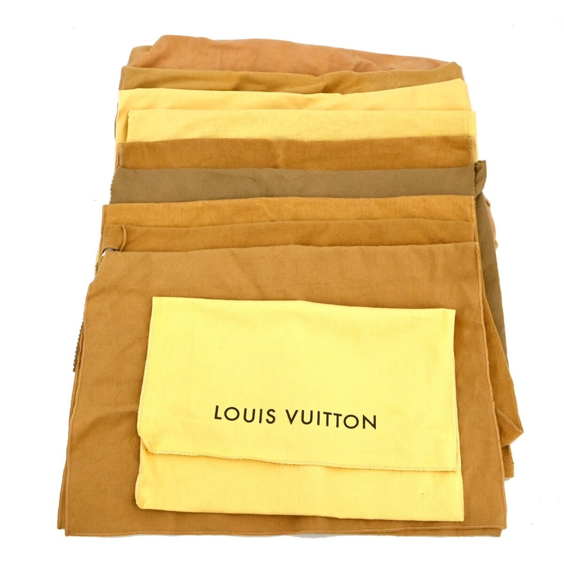Louis Vuitton 10 Piece Dust Bag Set Brown Beige Authentic Cotton (1 of 7)