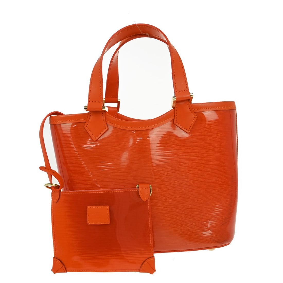 Plage Lagoon Bay Orange Mini Tote Bag by Louis Vuitton: Plage Lagoon Bay Orange Mini Tote Bag by Louis Vuitton This Louis Vuitton Plage Lagoon Bay Mini Tote features a vibrant orange color and showcases a vintage aesthetic with visible signs of previous us