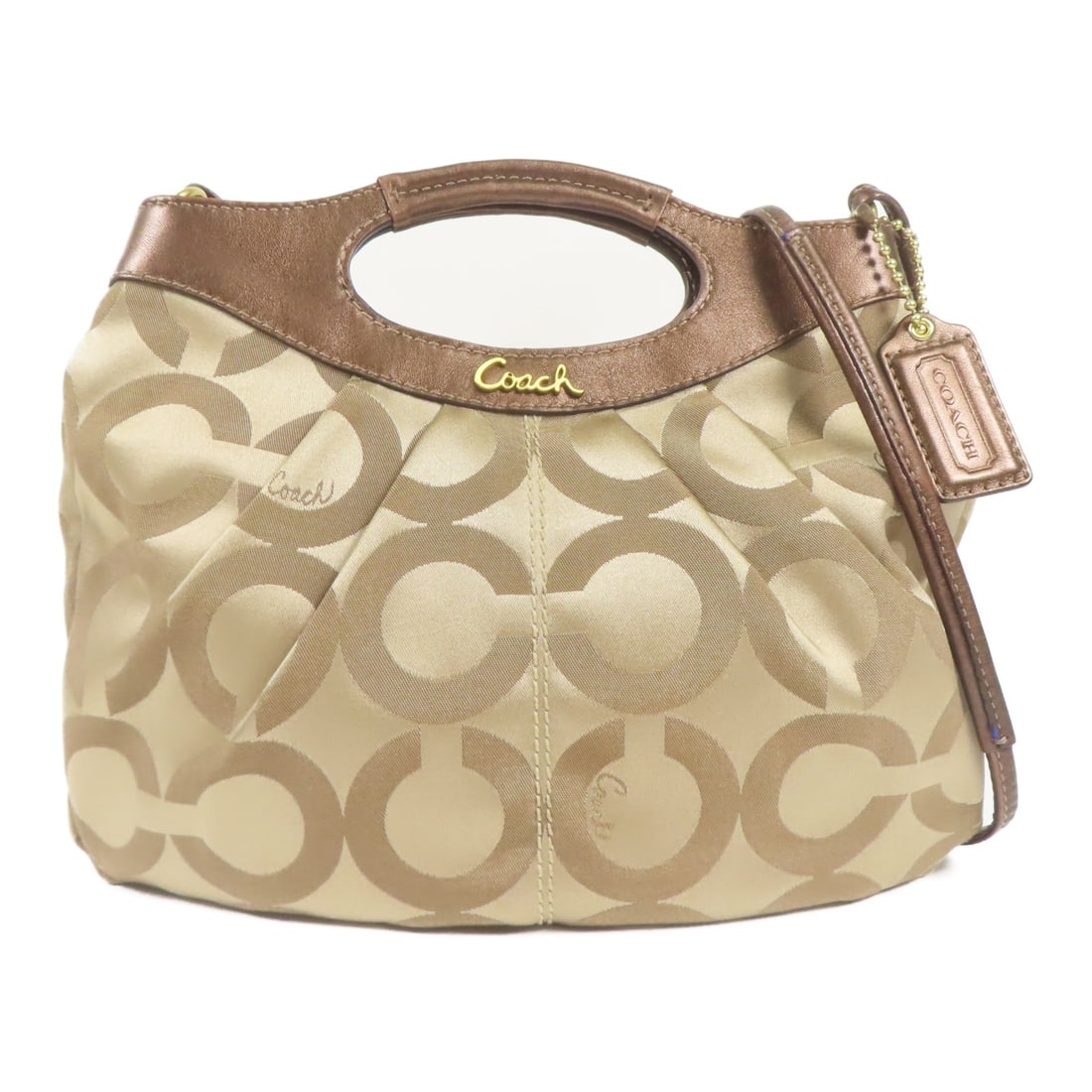 COACH 2way Shoulder Bag Canvas in Gold with GHW (1 of 13)