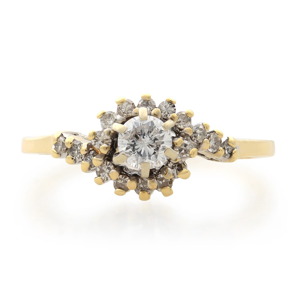 Rachel Koen 14K Yellow Gold Engagement Ring 0.33ct Diamond Size 7 (1 of 5)