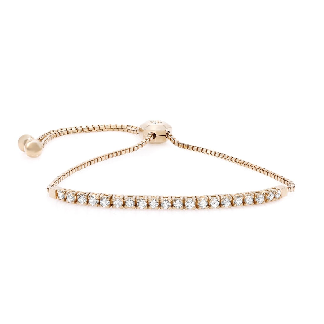 Rachel Koen 14K Yellow Gold Diamond Tennis Bracelet 0.50ct Adjustable (1 of 6)