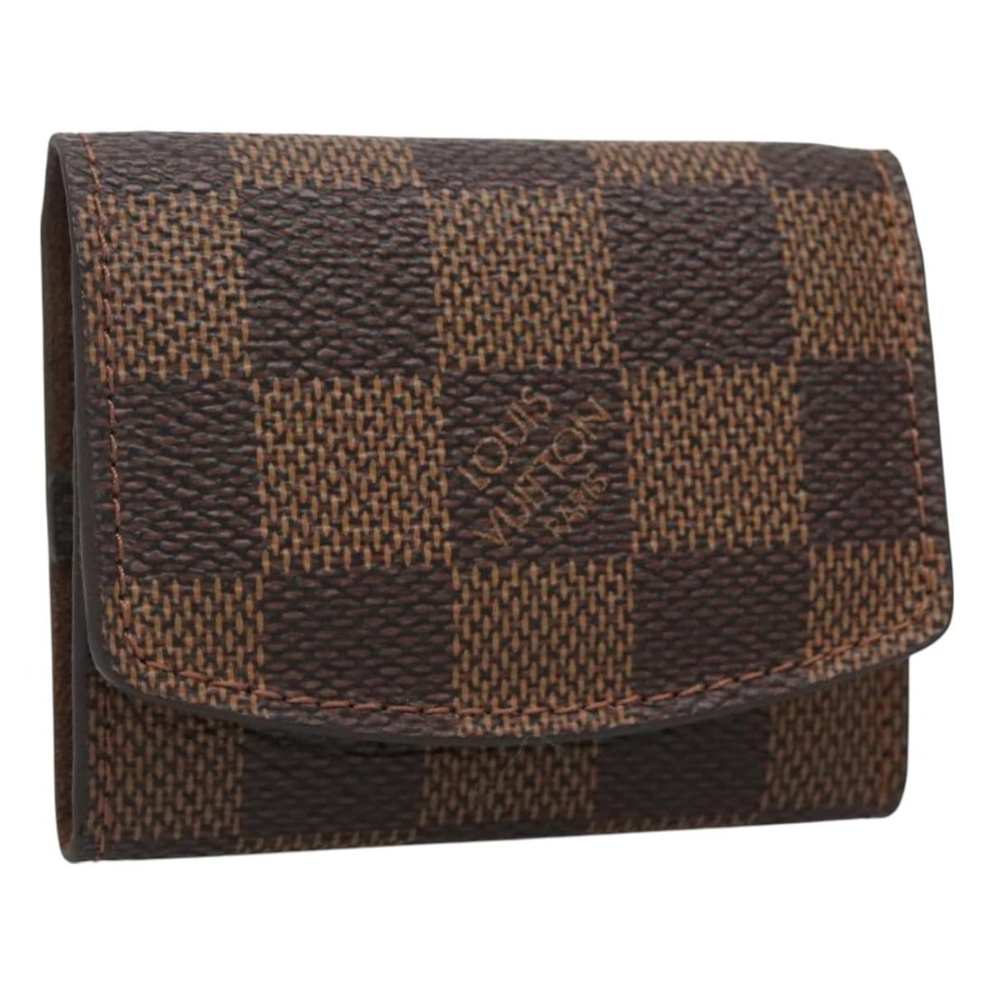 Brown Jewelry Case by Louis Vuitton for Cufflinks Storage: Brown Jewelry Case by Louis Vuitton for Cufflinks Storage This Louis Vuitton cufflinks case features a brown exterior in excellent condition with only minor scratches on the metal fittings. The interi