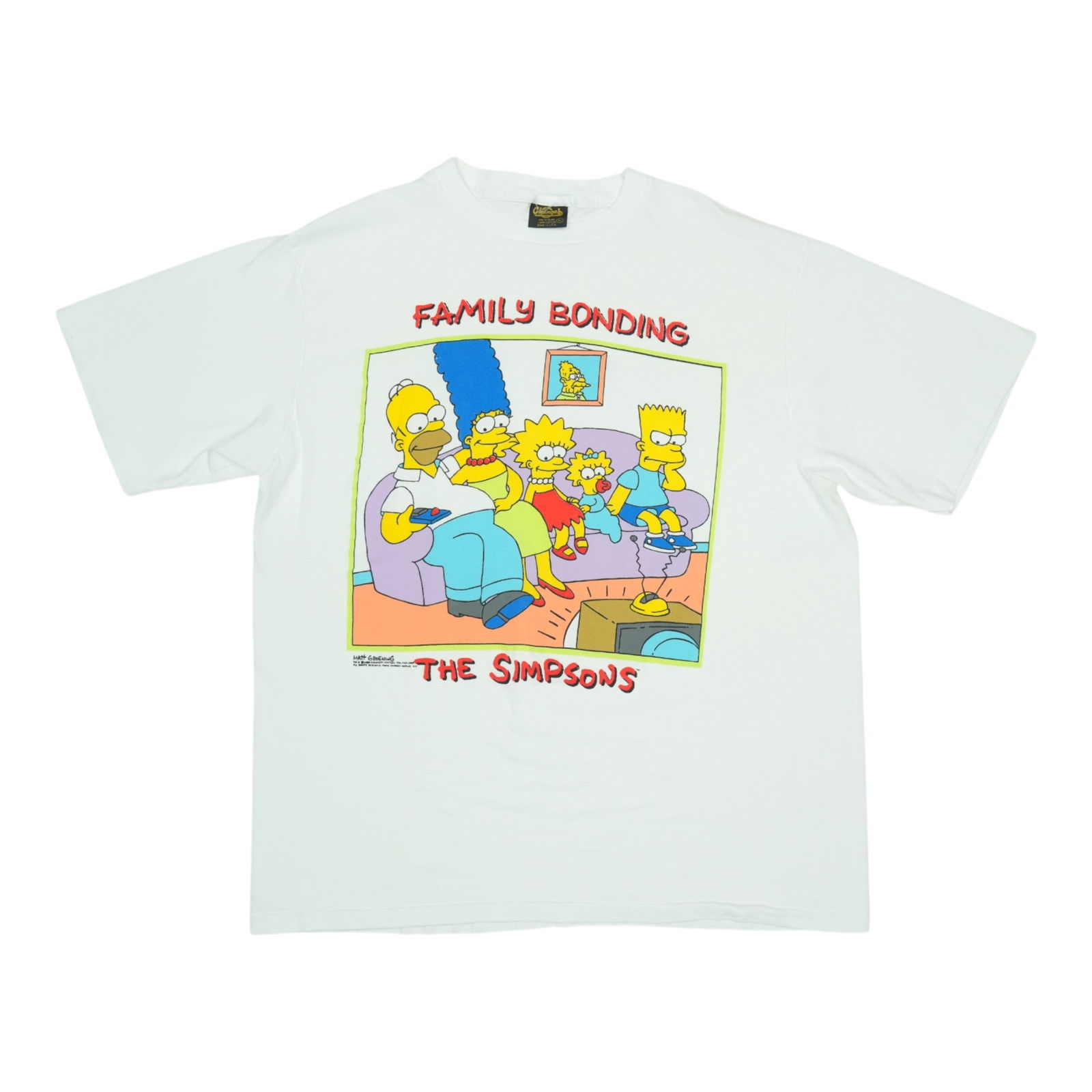 Vintage 1989 The Simpsons Family Bonding Shirt 100% Cotton: Vintage 1989 The Simpsons Family Bonding Shirt 100% Cotton Step into the world of Springfield with this original vintage 1989 The Simpsons Family Bonding Shirt. This true vintage piece features vibran