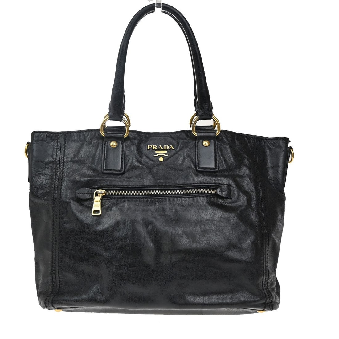 Prada Black Convertible Tote with Front Pocket (1 of 1)