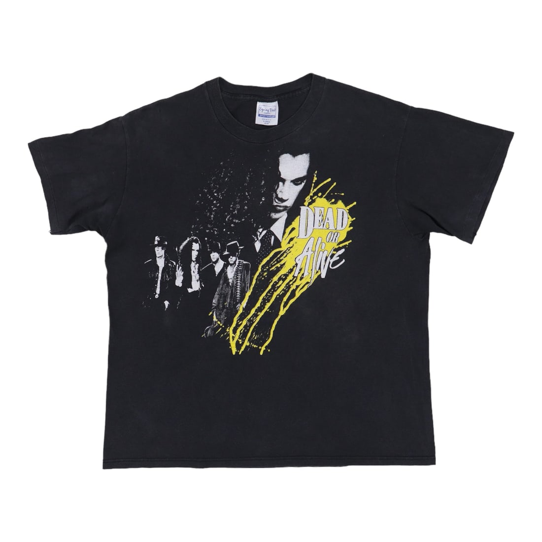1980s Dead Or Alive Vintage Black Cotton Shirt with Graphics: 1980s Dead Or Alive Vintage Black Cotton Shirt with Graphics Step into the vibrant era of the 1980s with this original vintage Dead Or Alive shirt. A true collector's piece, this shirt features unique