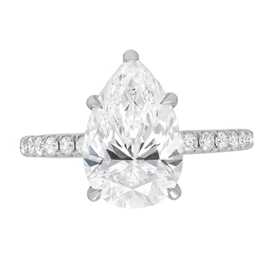 3.01ct Pear Cut Lab Grown Diamond Engagement Ring 18K White Gold by Rachel Koen (1 of 5)