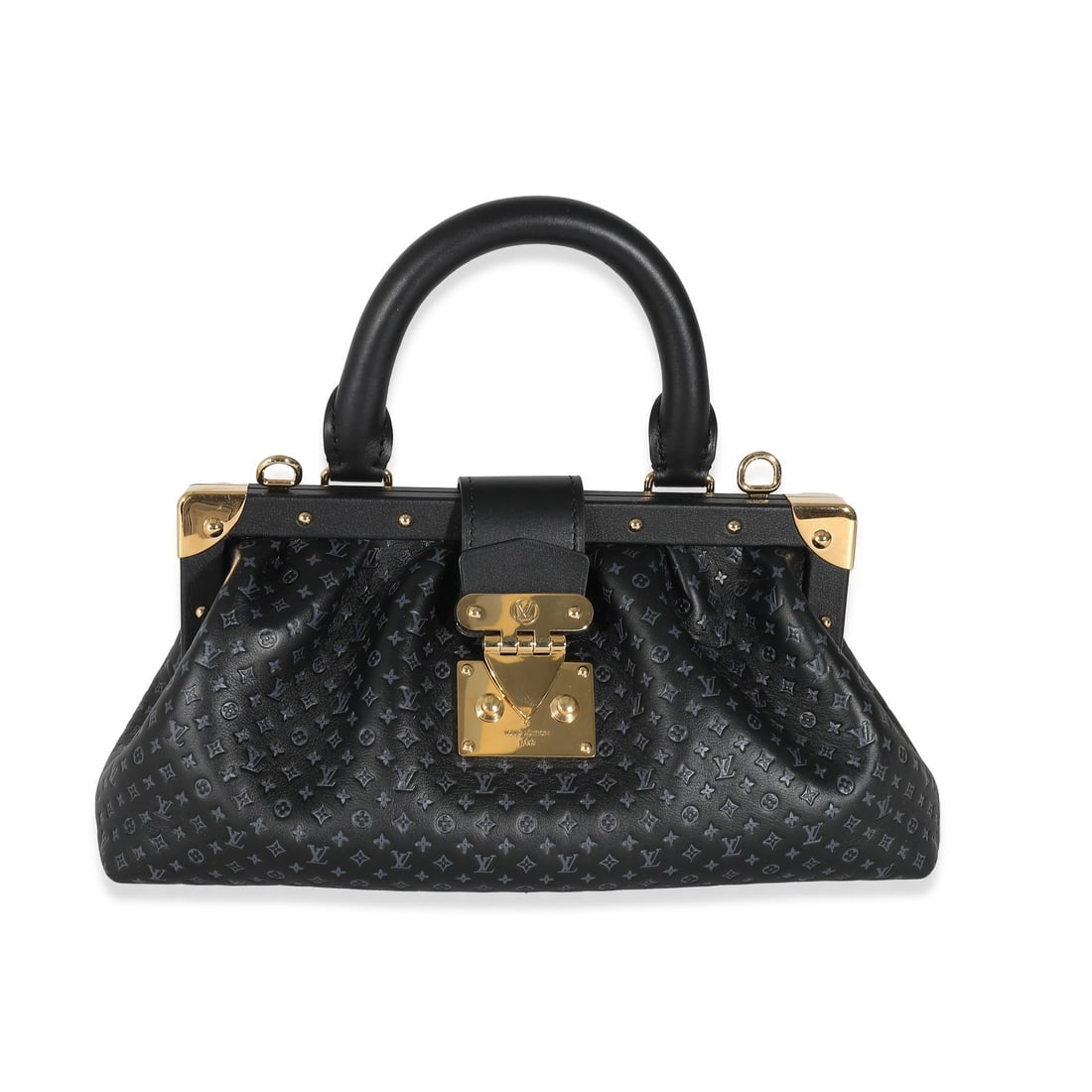 Louis Vuitton Nanogram Clutch Black Calfskin Leather 2021 Gold-Tone Hardware (1 of 9)