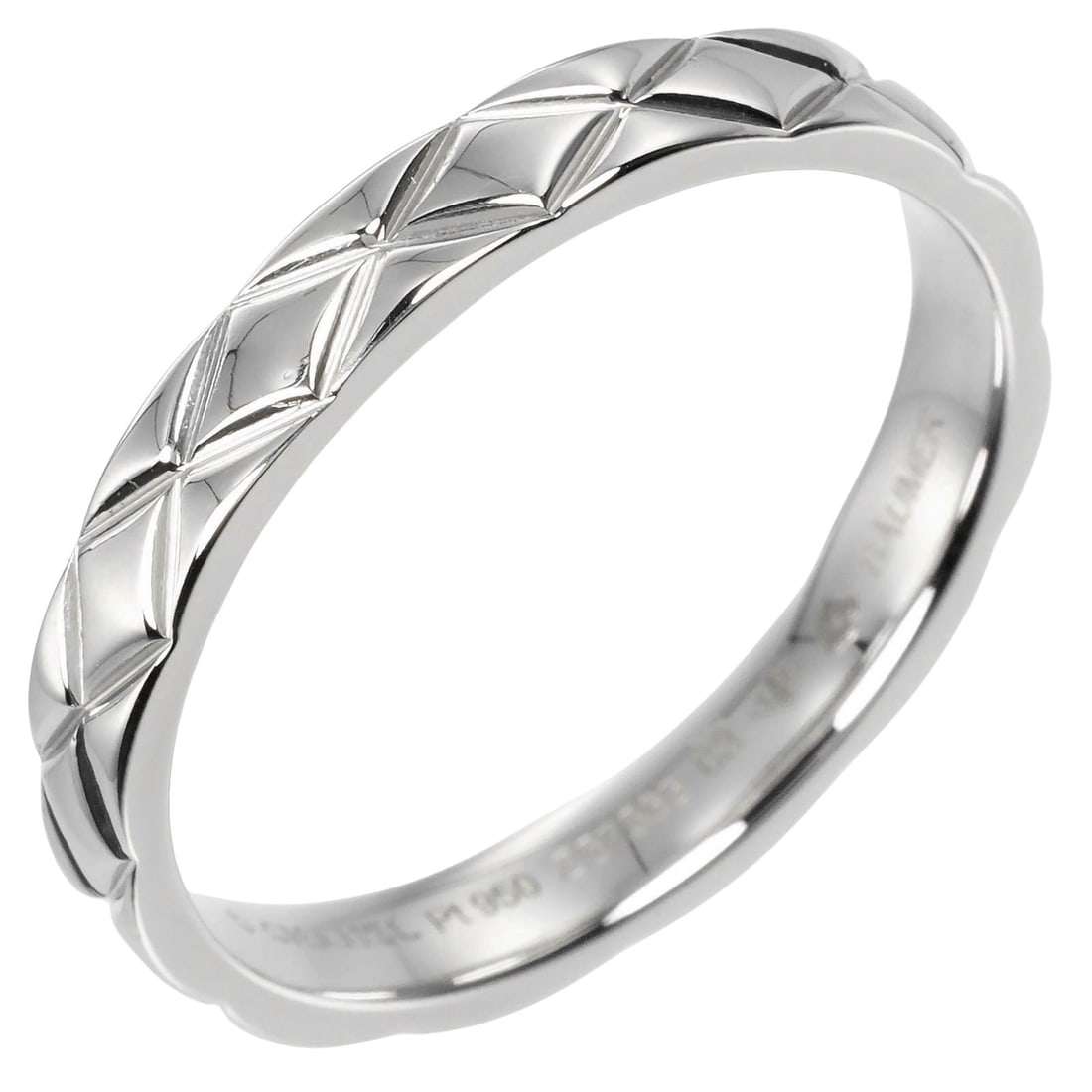 Chanel Matelasse Silver Tone Ring (1 of 1)